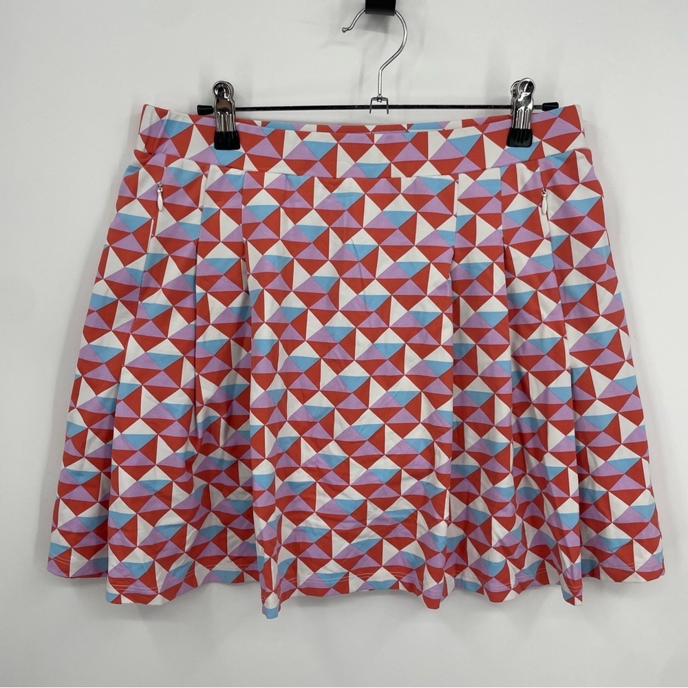 J McLaughlin geometric pleated Catalina cloth tennis skort pickleball Sz M